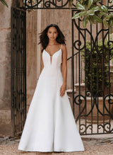 Simple Chic A-line Wedding Dress V-neck-Dbrbridal