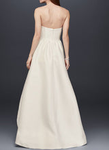 Simple Wedding Dresses Satin High Low Elegant Sweetheart-Dbrbridal