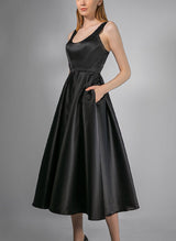 Sleek Short Satin Wedding Dresses Tea-Length-Dbrbridal