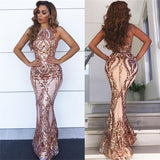 Sleeveless Appliques Chic Sheath Prom Dresses Mermaid Champagne Evening Party Gowns-Dbrbridal