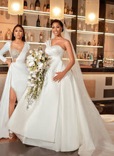 Sleeveless Court Train Satin Wedding Dresses-Dbrbridal