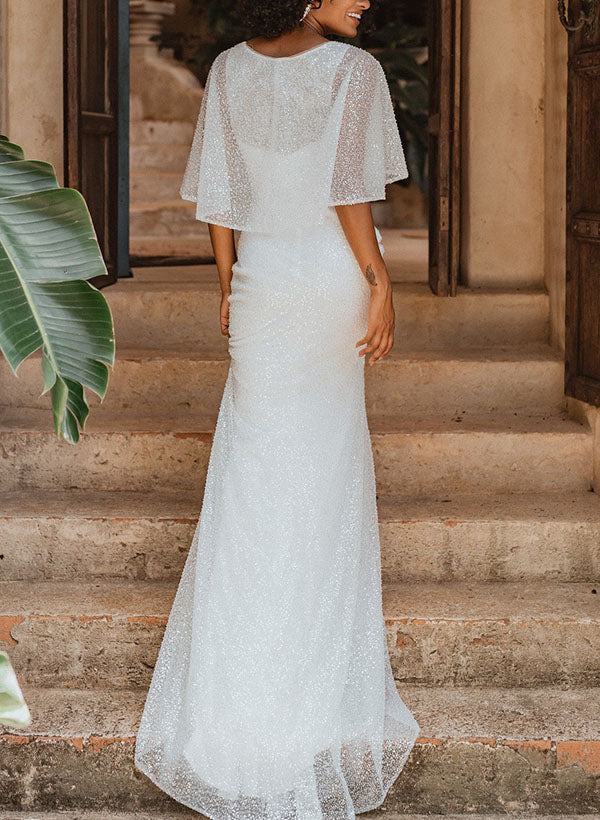 Sleeveless Sequined Wedding Dresses-Dbrbridal