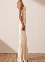 Square Neckline Open Back Spaghetti Straps Summer Beach Wedding Dresses-Dbrbridal