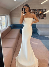 Strapless Mermaid Fitted Wedding Dresses Corset-Dbrbridal