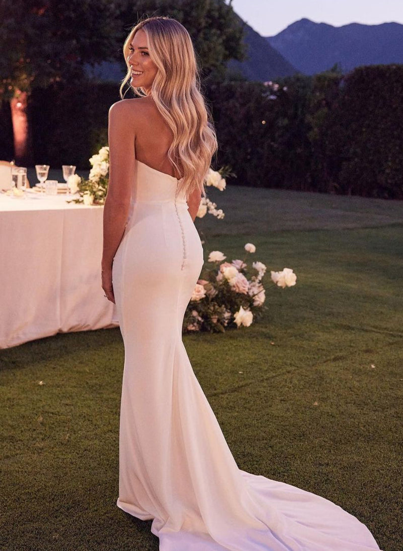 Strapless Mermaid Fitted Wedding Dresses-Dbrbridal