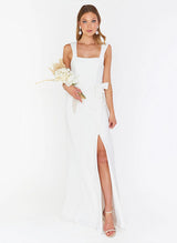 Stunning Sheath Wedding Dress Front Split-Dbrbridal