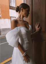 Stylish Off-The-Shoulder Mermaid Fitted Wedding Dresses-Dbrbridal