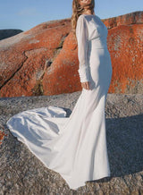 Summer Beach Wedding Dresses Long Sleeves Mermaid Fitted Style-Dbrbridal