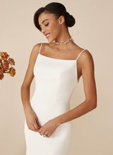 Sweep Train Open Back Mermaid Fitted Wedding Dresses-Dbrbridal