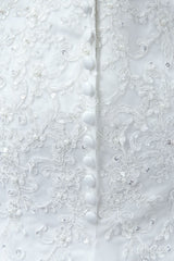 White Wedding Dress Lace Sexy Backless Bridal Gowns Rhinestones Beaded Mermaid Wedding Gown-Dbrbridal